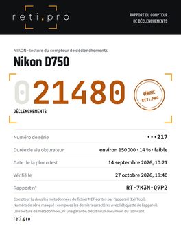 Exemple de rapport de compteur