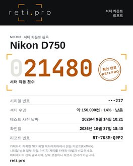 셔터 카운트 리포트 예시