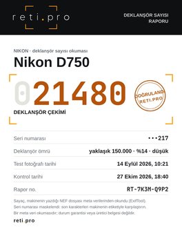 Örnek deklanşör sayısı raporu